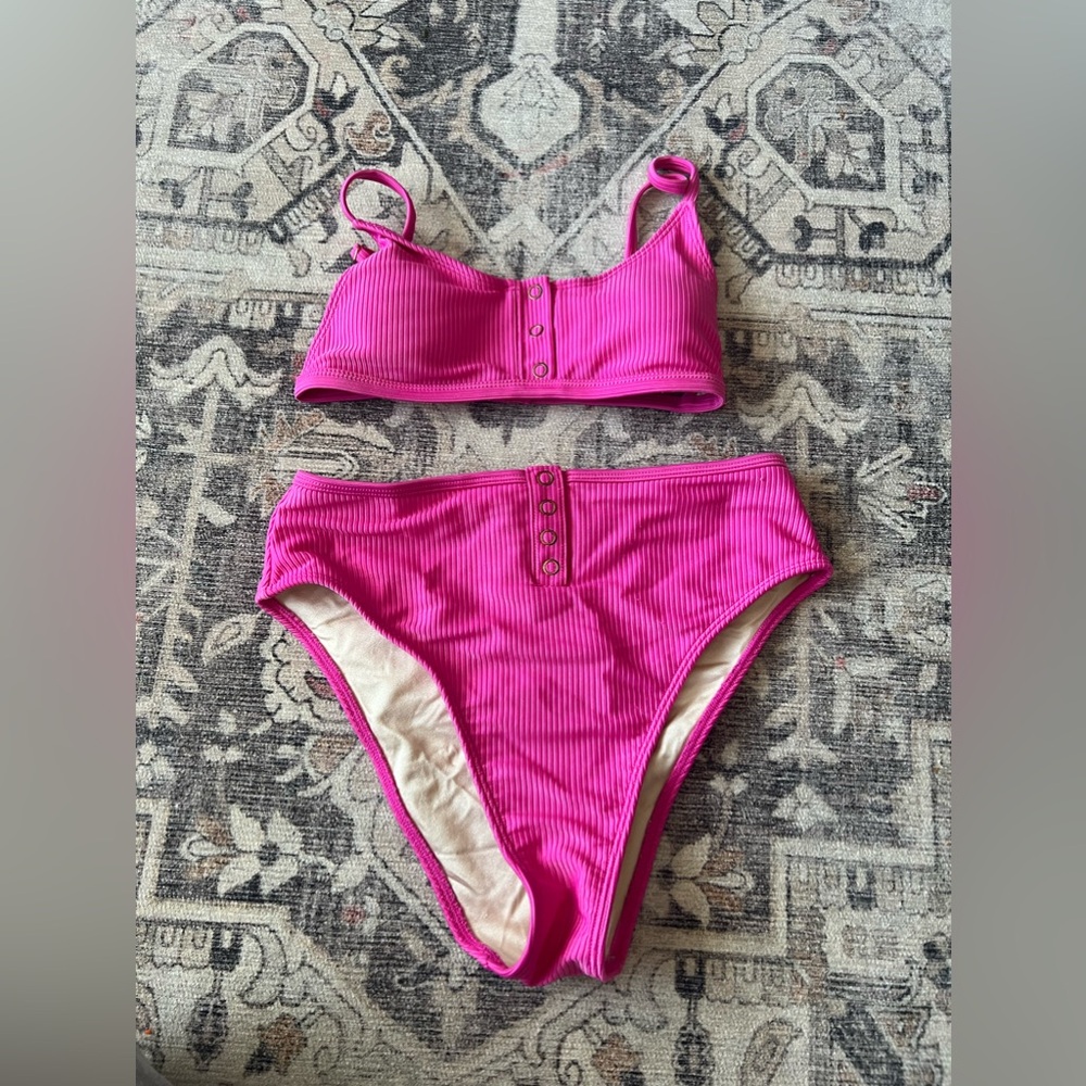 L. A. Hearts Hot Pink High Waisted Bikini